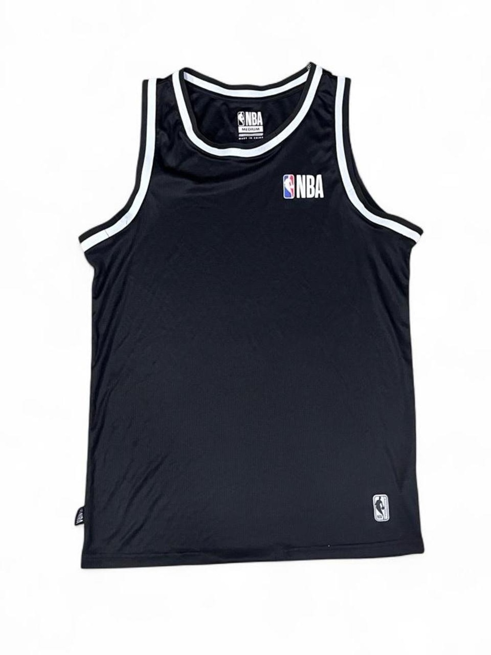 NBA Men's Black and White Sleeveless Basketball Jersey